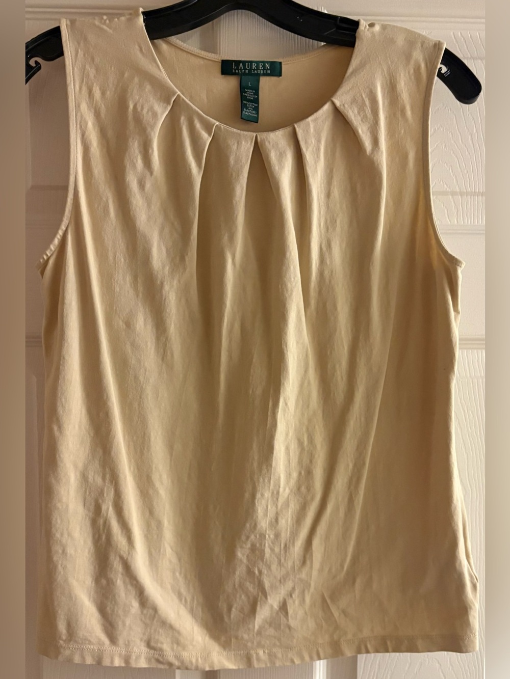Ralph Lauren Cream Pleated Front Sleeveless Camisole LIKE NEW CONDITION!!!
